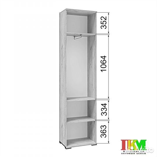 Шкаф пенал София Сп-2 крафт белый