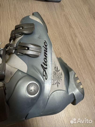 Горные лыжи 166 atomic с ботинками 39