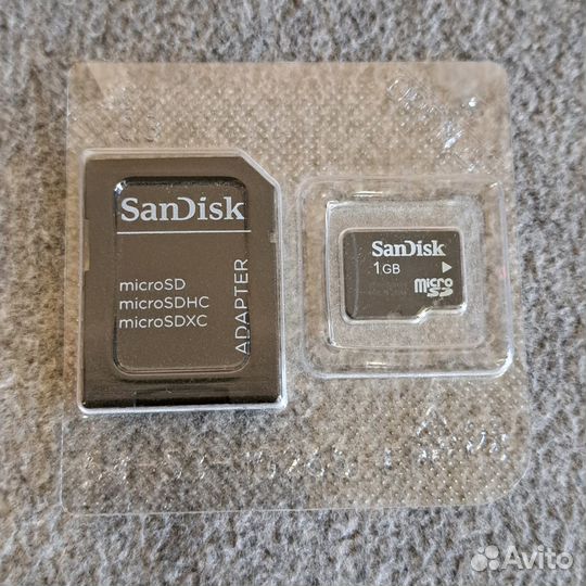 Карта памяти MicroSD 1GB + адаптер SanDisk