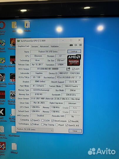Видеокарта Sapphire Nitro+ RX570 8Gb