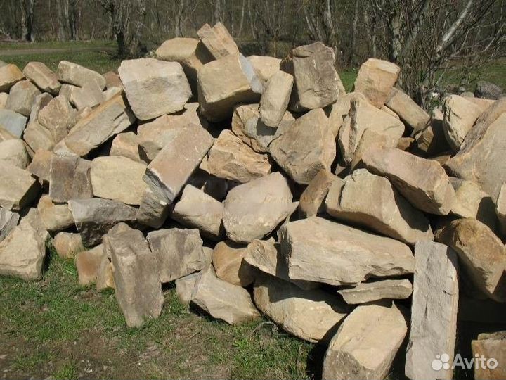 Природный камень бутовый песчаник желтый