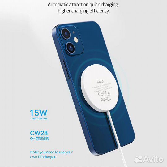 Магнитная зарядка Magsafe для iPhone 11 12 + блок