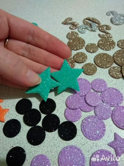 Набор вырубки из глиттерного фоамирана