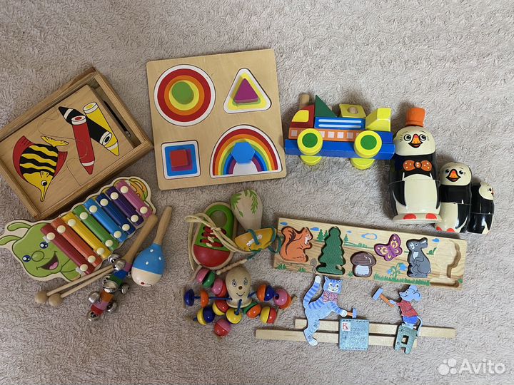 Деревянные развивающие игрушки пакетом