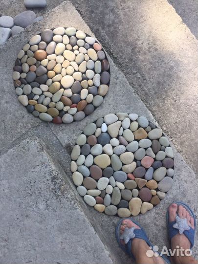 Массажный ортоподичиский коврик из морской гальки