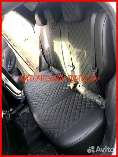 Чехлы Nissan Qashqai 2 из экокожи чёрные Ромб