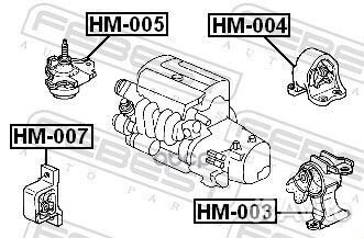 HM-007 febest опора двигателя передняя HM-007 F