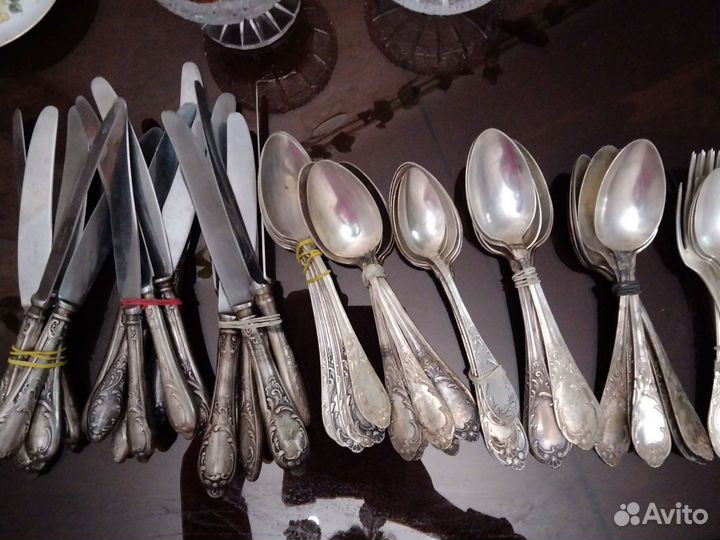 Мельхиоровый столовый набор