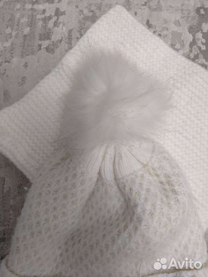 Зимний комплект шапочка и снуд для девочки 5-6 лет