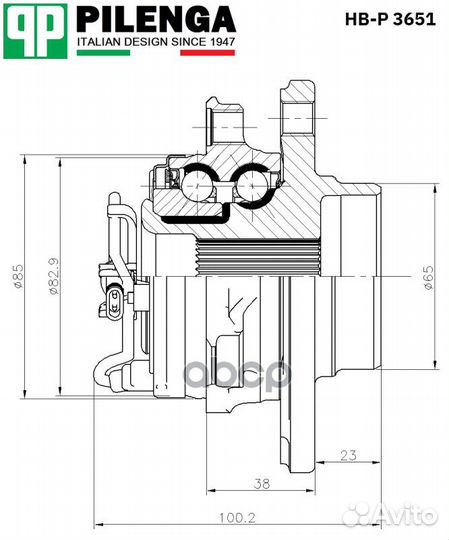 Ступица с подшипником в сборе перед прав/лев