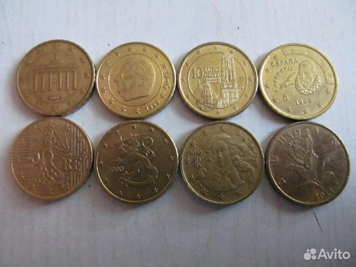 Кучка евро центов (все разные)