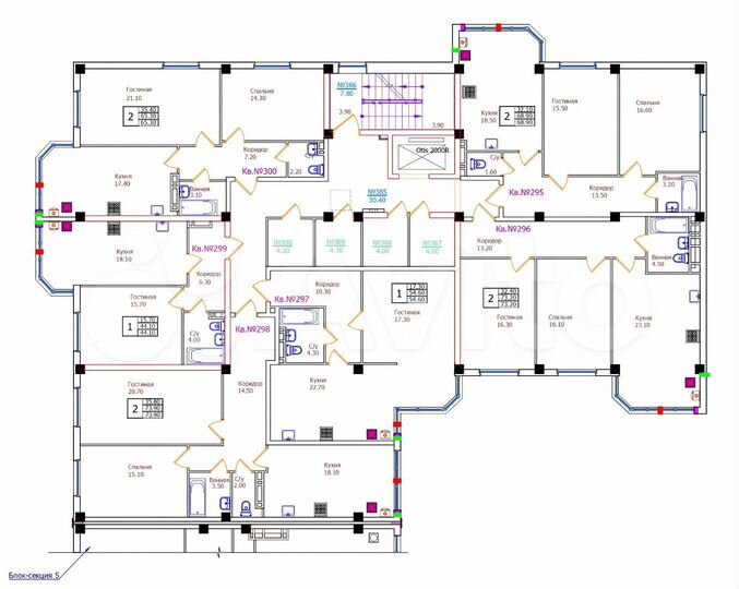 1-к. квартира, 54,6 м², 5/8 эт.