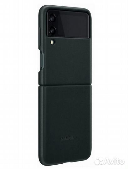Чехол Samsung Leather Cover для Z Flip 3 (зелёный)