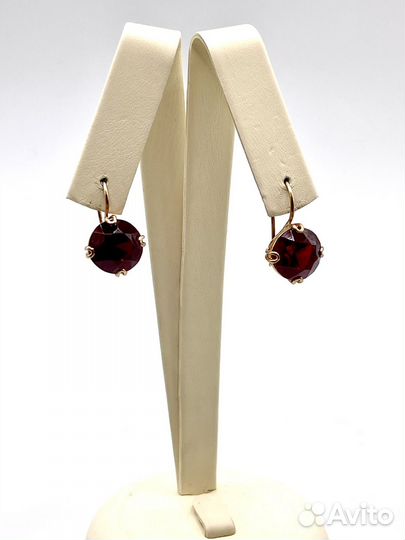 Золотые серьги с рубинами 583 СССР
