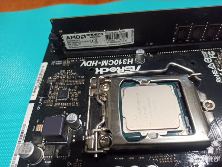 Комплект i3 9100f/asrock H310cm- hdv/озу 8гб/кулер