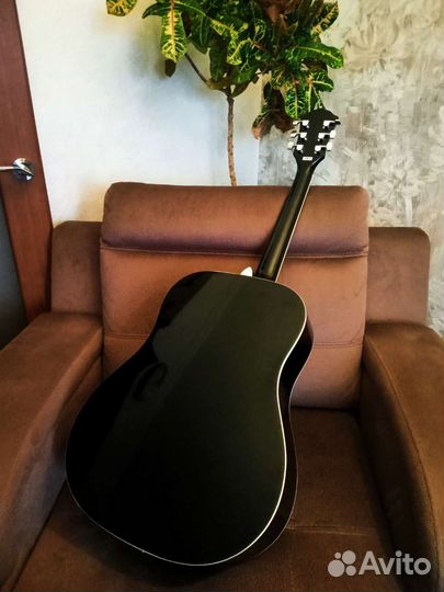 Акустическая гитара fender fa-125 дредноут black