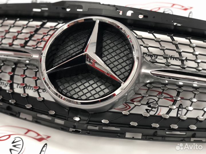 Решетка радитора Mercedes Diamond W212 silver
