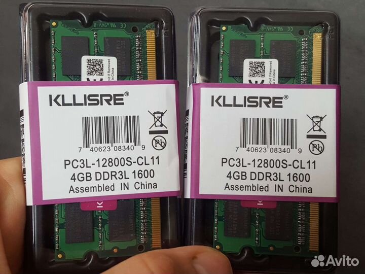 Оперативная память 8гб(4*2) новая ddr3L эль