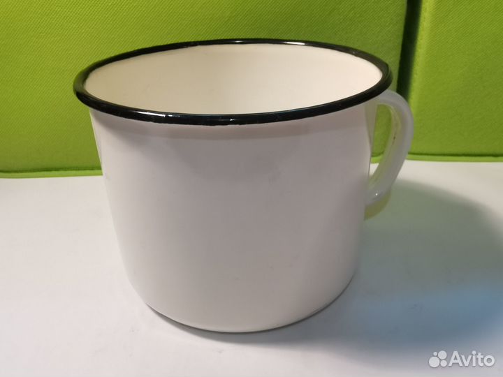 Эмалированная кружка СССР с крышкой
