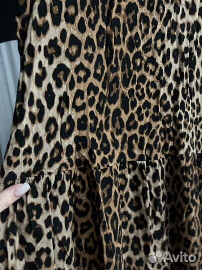 Платье hm леопардовое