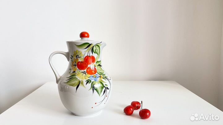 Кувшин расписной фарфор Пфз винтаж