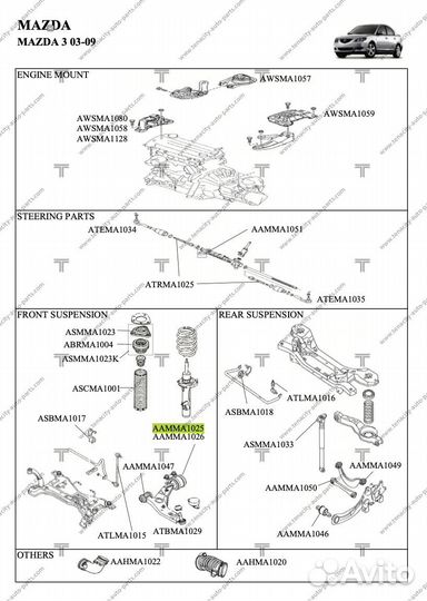 Сайлентблок рычага Mazda 3 с кронштейном