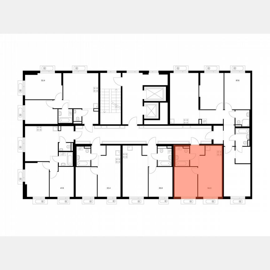 1-к. квартира, 34,3 м², 15/15 эт.