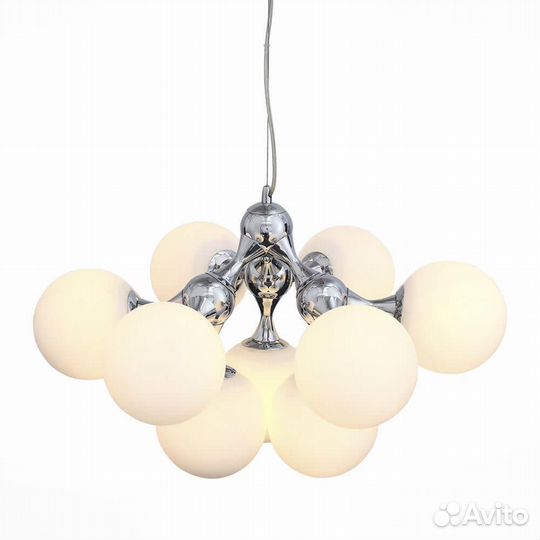 Люстра подвесная металл и стекло