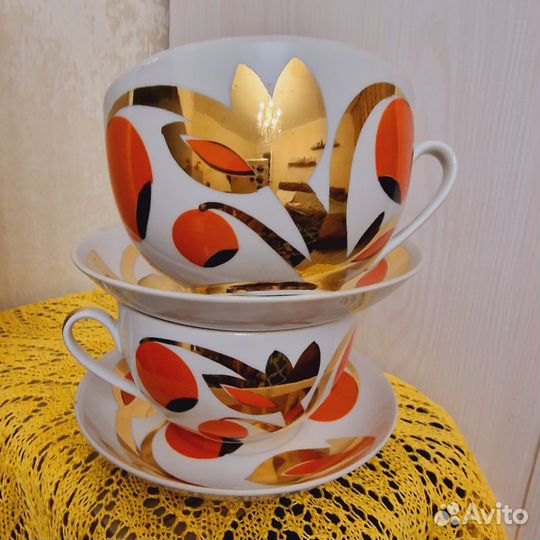 Чайная пара лфз.Золотой завиток
