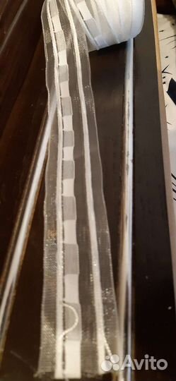 Тюль новая с лентой для крючков