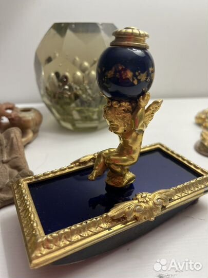 Пресспапье стекло бронза эмаль камень