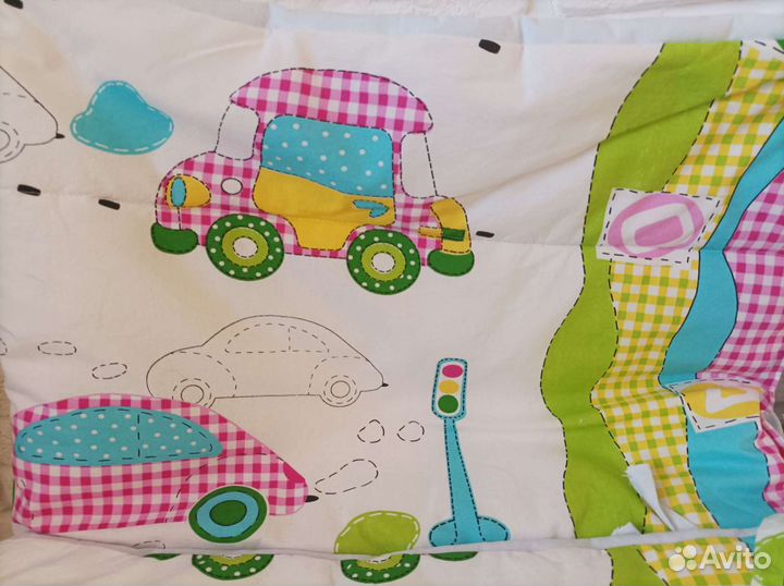 Бортики в кроватку + постельное белье