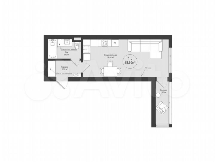 Квартира-студия, 29 м², 21/25 эт.