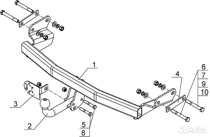 Фаркоп jeep compass 2007-2011, patriot 2007-2011