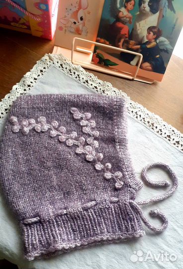 Капор вязаный для девочки