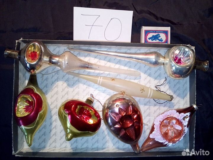 Елочные игрушки, бумажная гирлянда СССР
