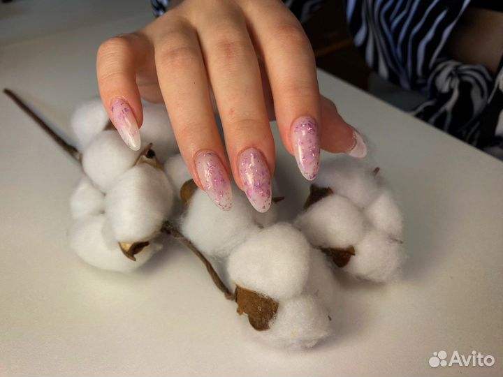 Маникюр наращивание ногтей