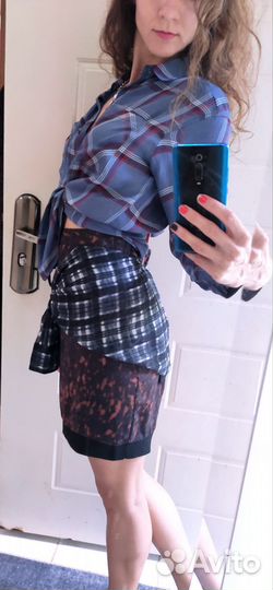 Шёлк сет юбка+блуза новое