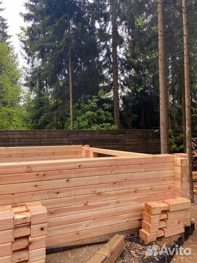 Брус профилированный с чашками из хвои 230х230