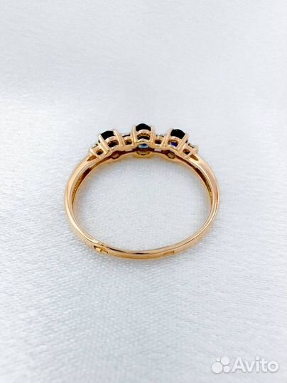 Золотое кольцо с сапфиром 585 проба 1.77 гр