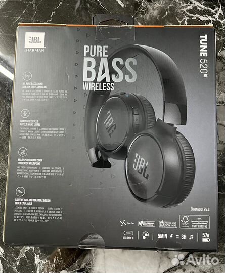 Беспроводные наушники JBL tune 520 вт