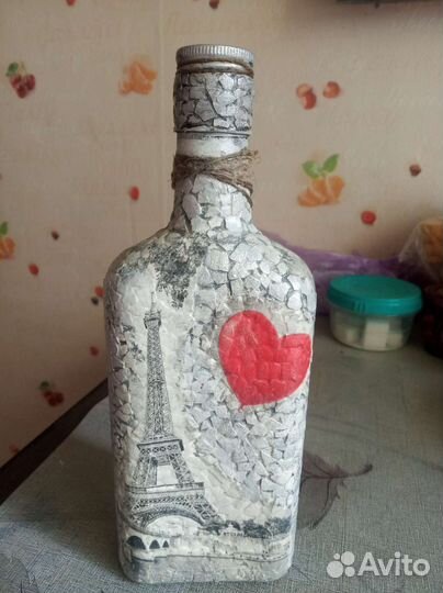 Бутылки в декупаже