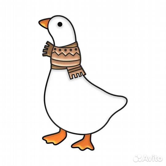 Брошь-значок гусь