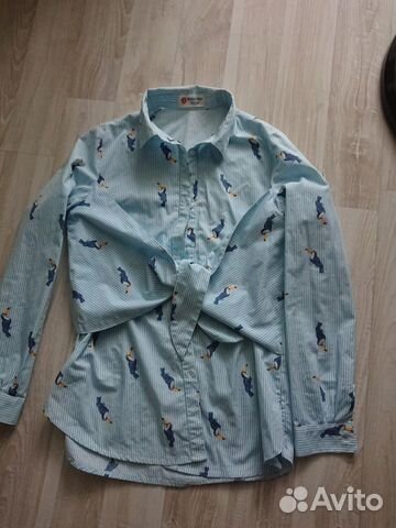 Рубашка для девочки 152 button blue