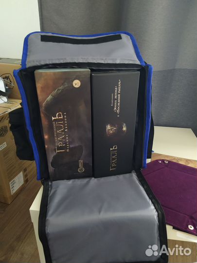 Сумка для настольных игр, черная с синим кантом