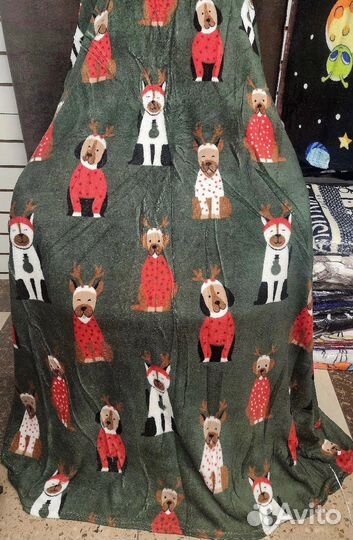 Плед флисовый новогодний