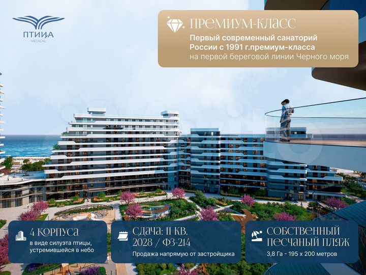 Апартаменты-студия, 24,6 м², 8/16 эт.