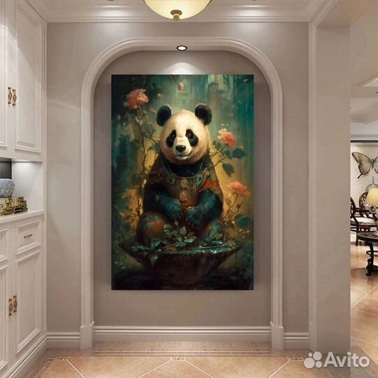 Картина маслом панда