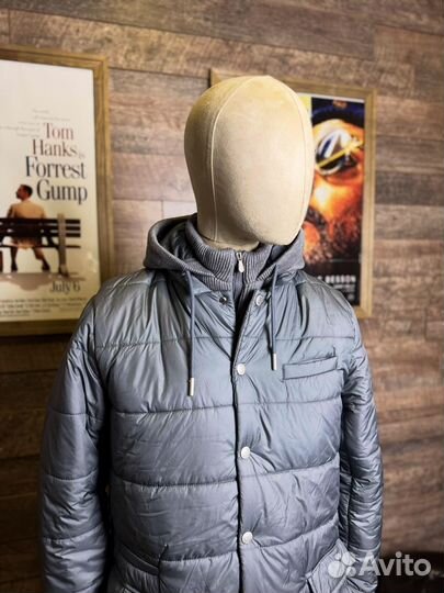 Пуховик куртка серая Brunello Cucinelli 52 XL