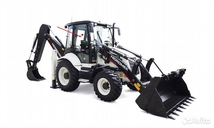 Стекло двери верхнее для погрузчика Hidromek